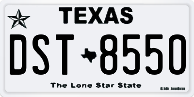 TX license plate DST8550