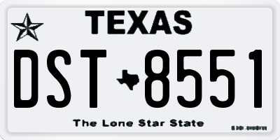 TX license plate DST8551
