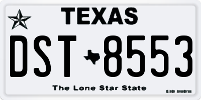 TX license plate DST8553