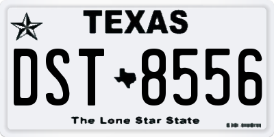 TX license plate DST8556