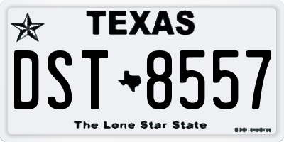 TX license plate DST8557