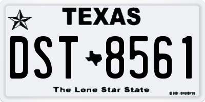 TX license plate DST8561
