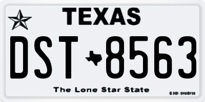 TX license plate DST8563