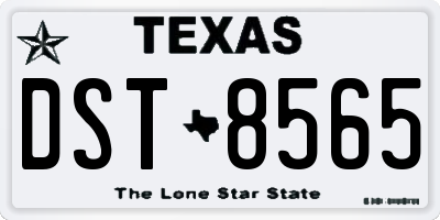 TX license plate DST8565