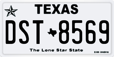 TX license plate DST8569