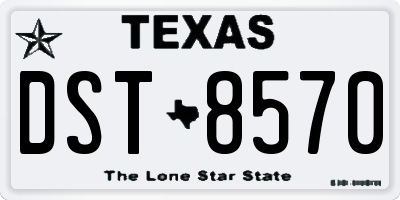 TX license plate DST8570