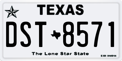 TX license plate DST8571