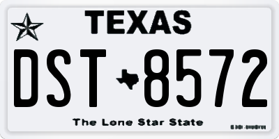TX license plate DST8572