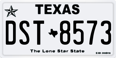 TX license plate DST8573
