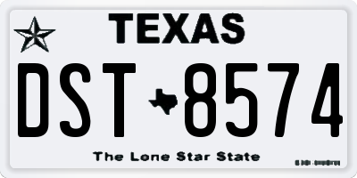 TX license plate DST8574