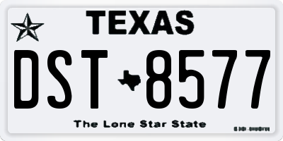 TX license plate DST8577