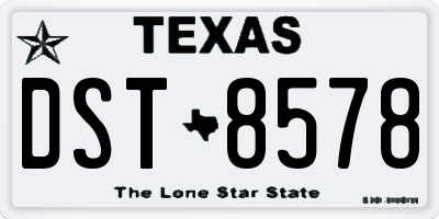 TX license plate DST8578