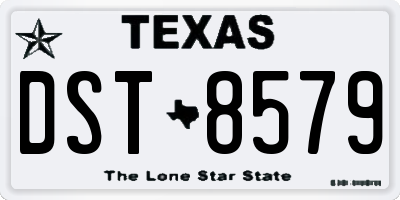 TX license plate DST8579