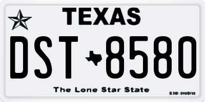TX license plate DST8580
