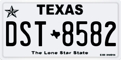 TX license plate DST8582
