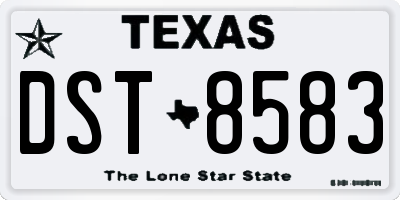 TX license plate DST8583