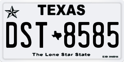 TX license plate DST8585