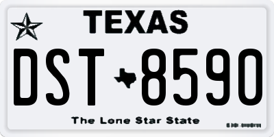 TX license plate DST8590