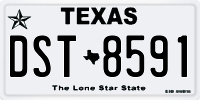 TX license plate DST8591