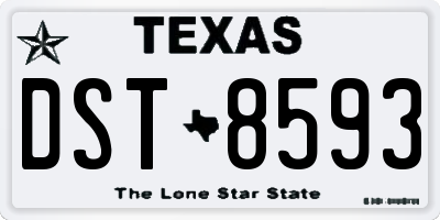 TX license plate DST8593