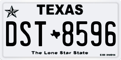 TX license plate DST8596
