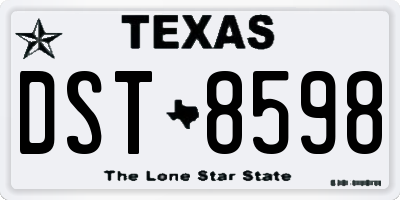 TX license plate DST8598