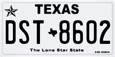 TX license plate DST8602