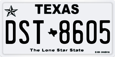 TX license plate DST8605