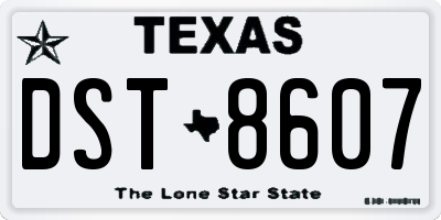 TX license plate DST8607