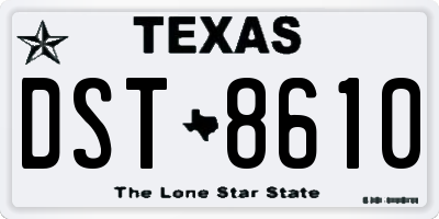 TX license plate DST8610