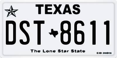 TX license plate DST8611