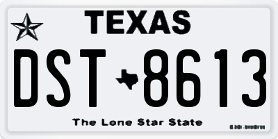 TX license plate DST8613