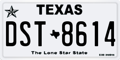 TX license plate DST8614
