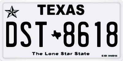 TX license plate DST8618
