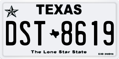 TX license plate DST8619