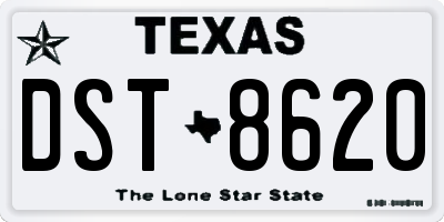 TX license plate DST8620