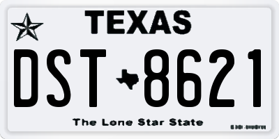 TX license plate DST8621