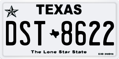 TX license plate DST8622