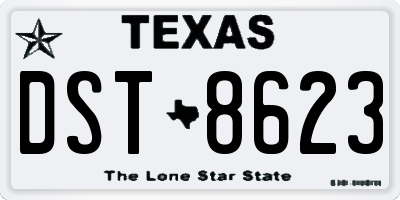 TX license plate DST8623
