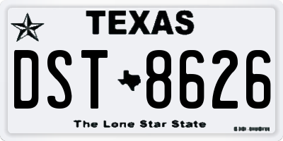 TX license plate DST8626