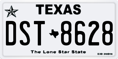 TX license plate DST8628