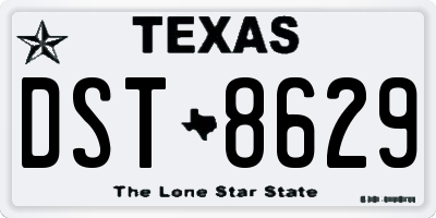 TX license plate DST8629