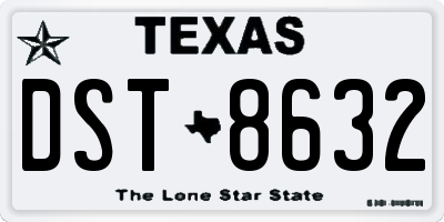 TX license plate DST8632