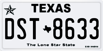 TX license plate DST8633