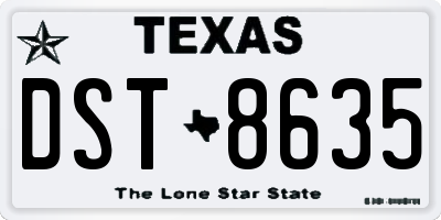 TX license plate DST8635