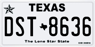TX license plate DST8636