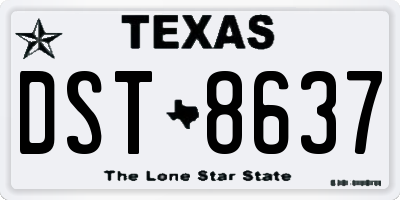 TX license plate DST8637