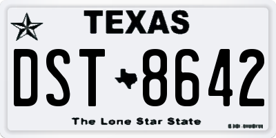 TX license plate DST8642