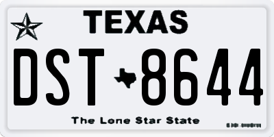 TX license plate DST8644