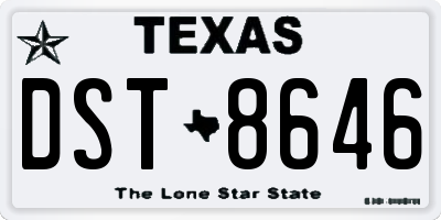 TX license plate DST8646